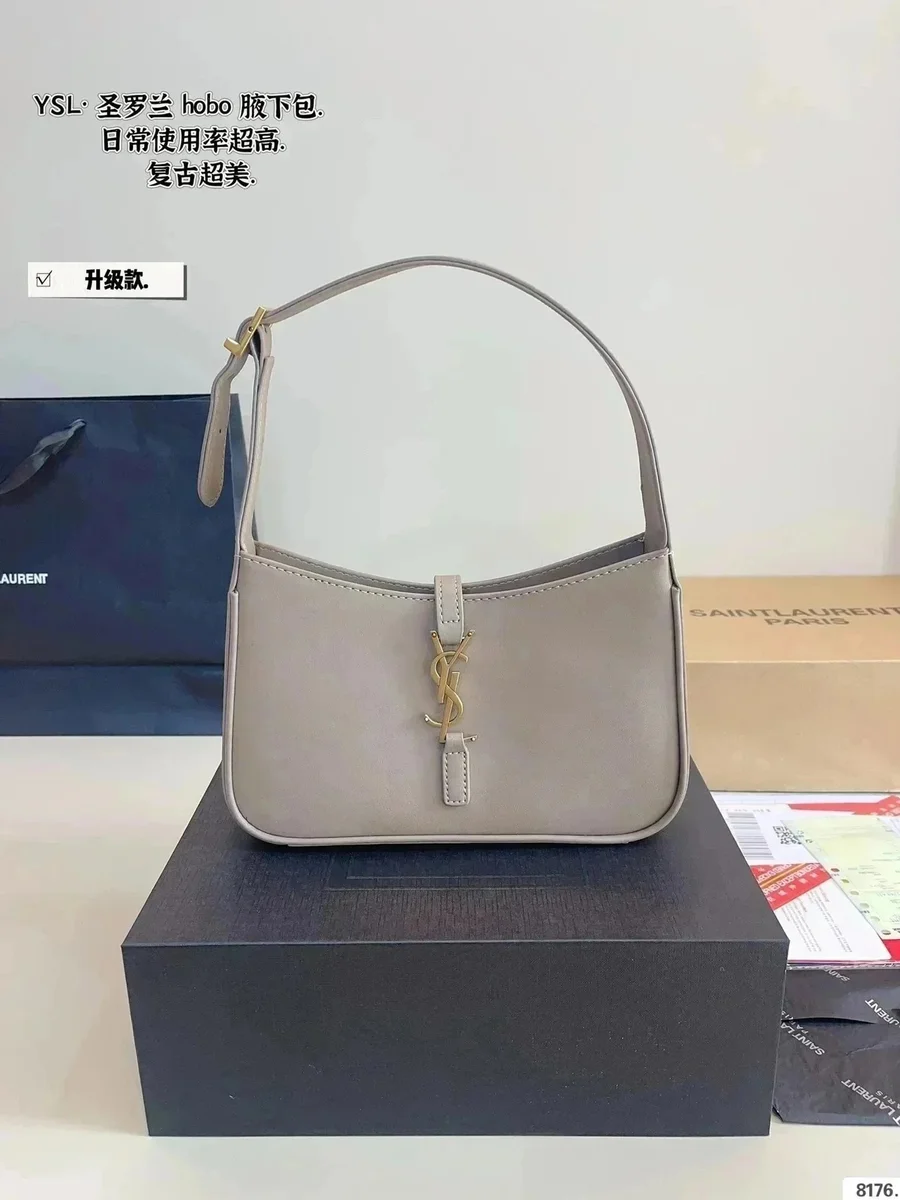 Saint Laurent Saint Laurent YSL Kate Hobo Bag Light Grey Grey - 1