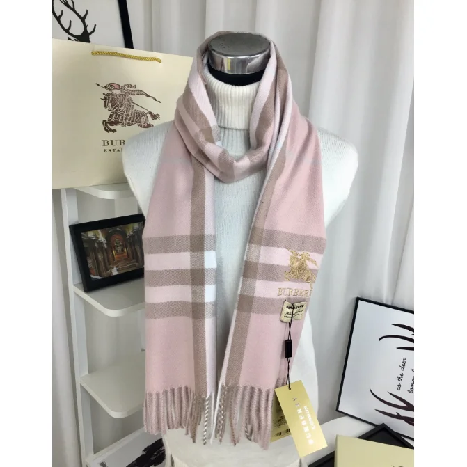 Burberry Burberry A-5 Pink Check Scarf Pink - 1