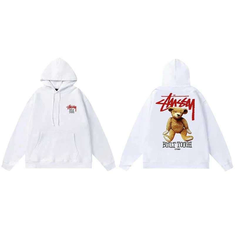Stussy Stussy Built Tough Bear White Hoodie White - 1