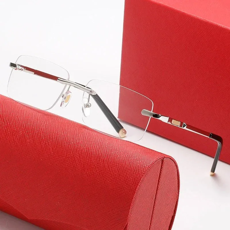 Other Unisex C6 Silver Frame Plain Glasses Eyewear Silver - 1