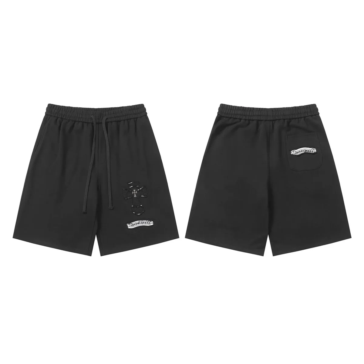 Chrome Hearts Chrome Hearts Black CH Cross Embroidered Shorts Black - 1