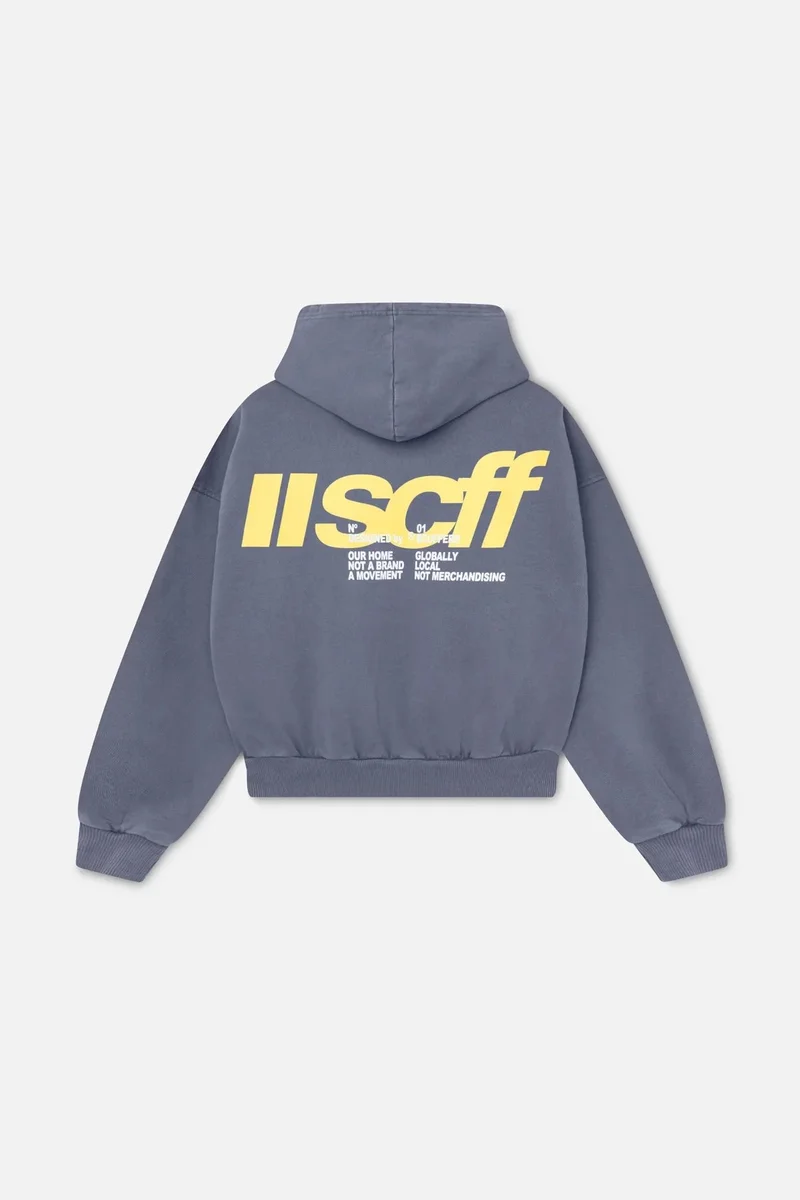 Other Unisex Grey SCff Hoodie with Bold Yellow Print Grey - 1