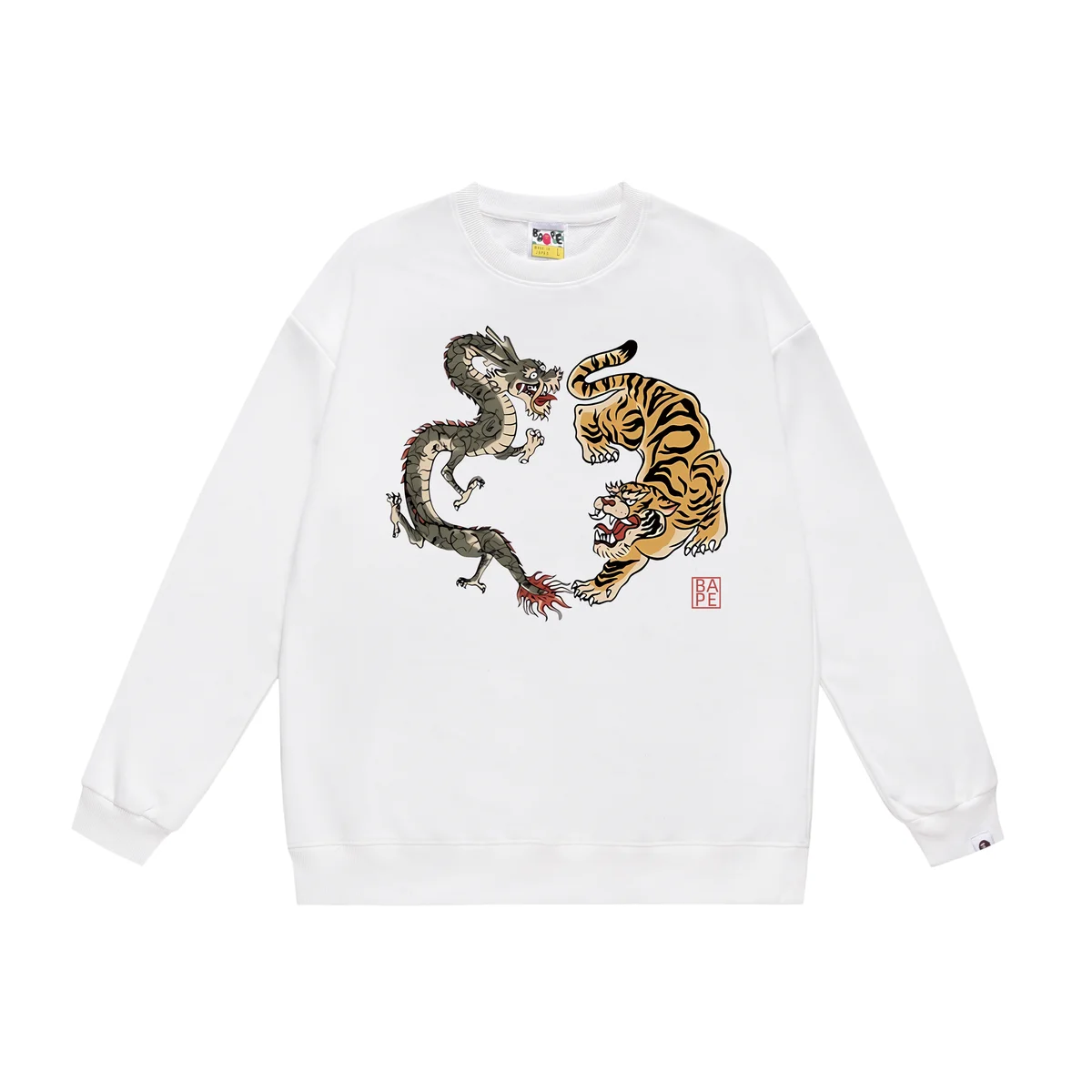 A Bathing Ape A Bathing Ape BAPE STA White Dragon & Tiger Sweatshirt White - 1