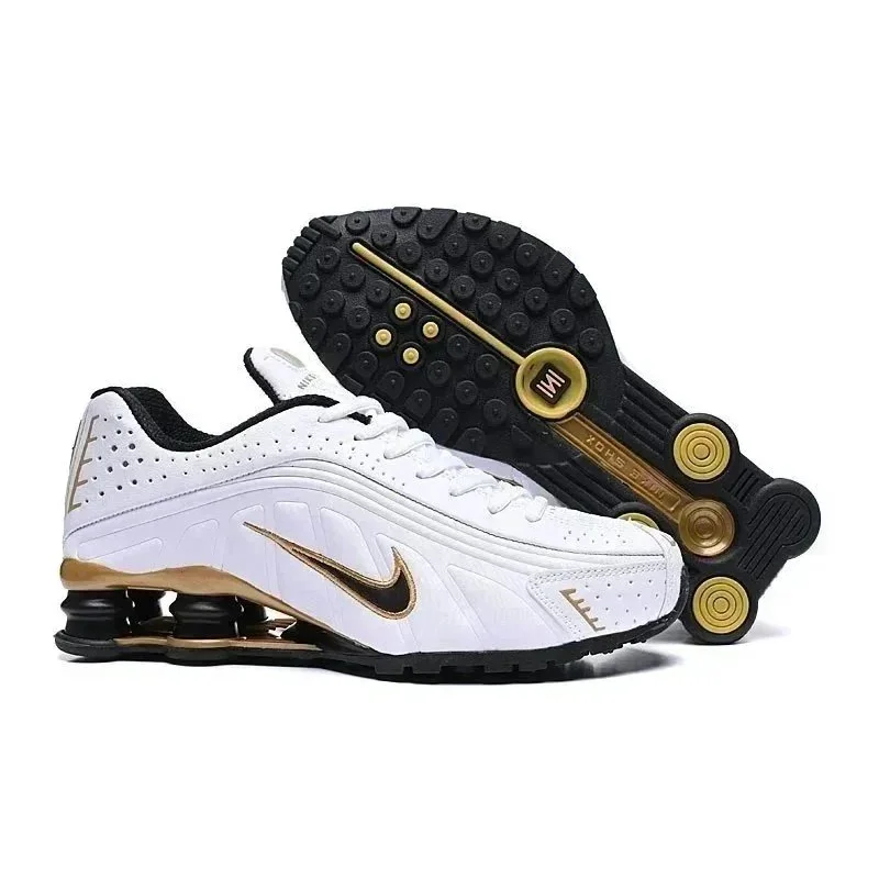 Nike Nike Shox R4 White/Gold Sneakers White - 1