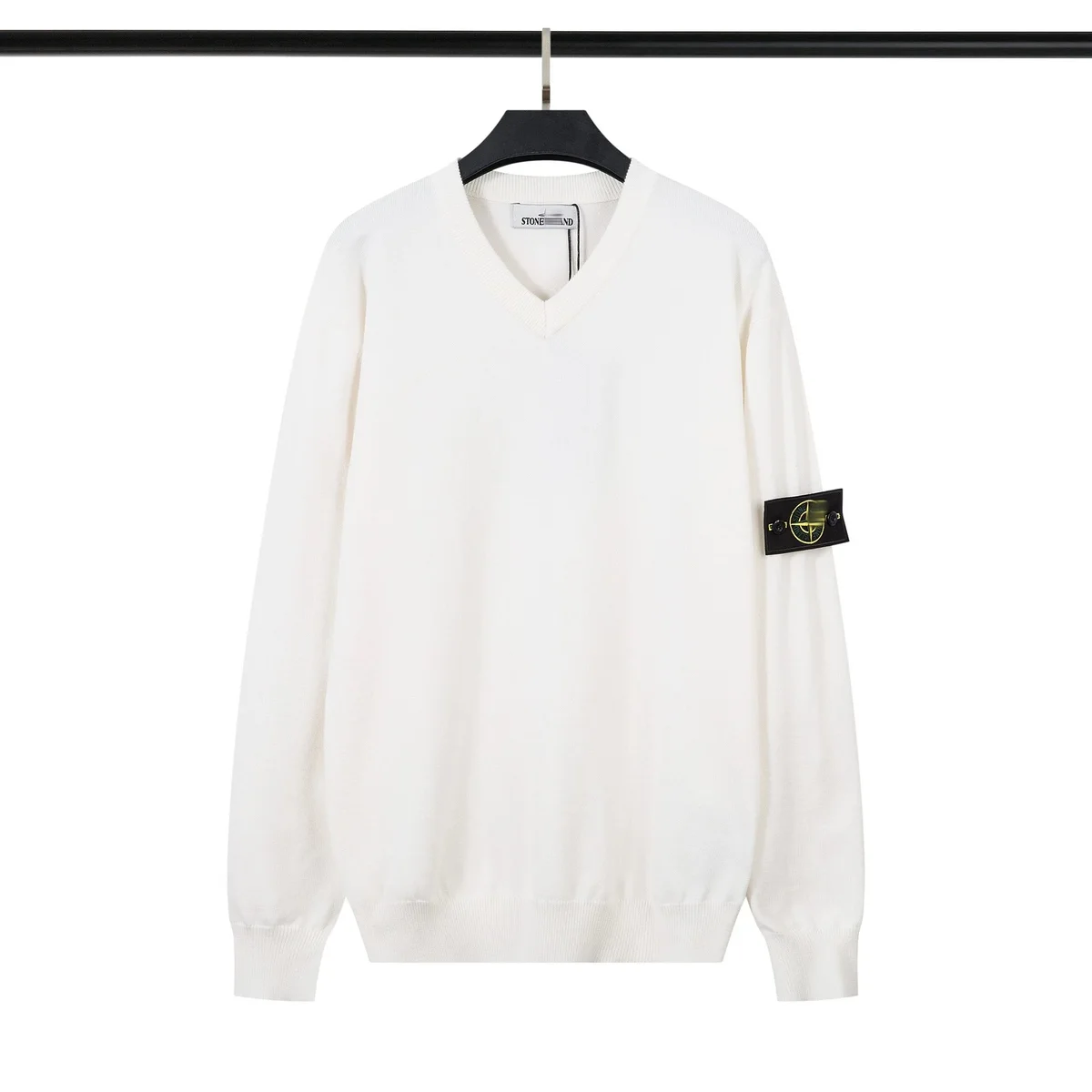 Stone Island Stone Island V-Neck White Sweater White