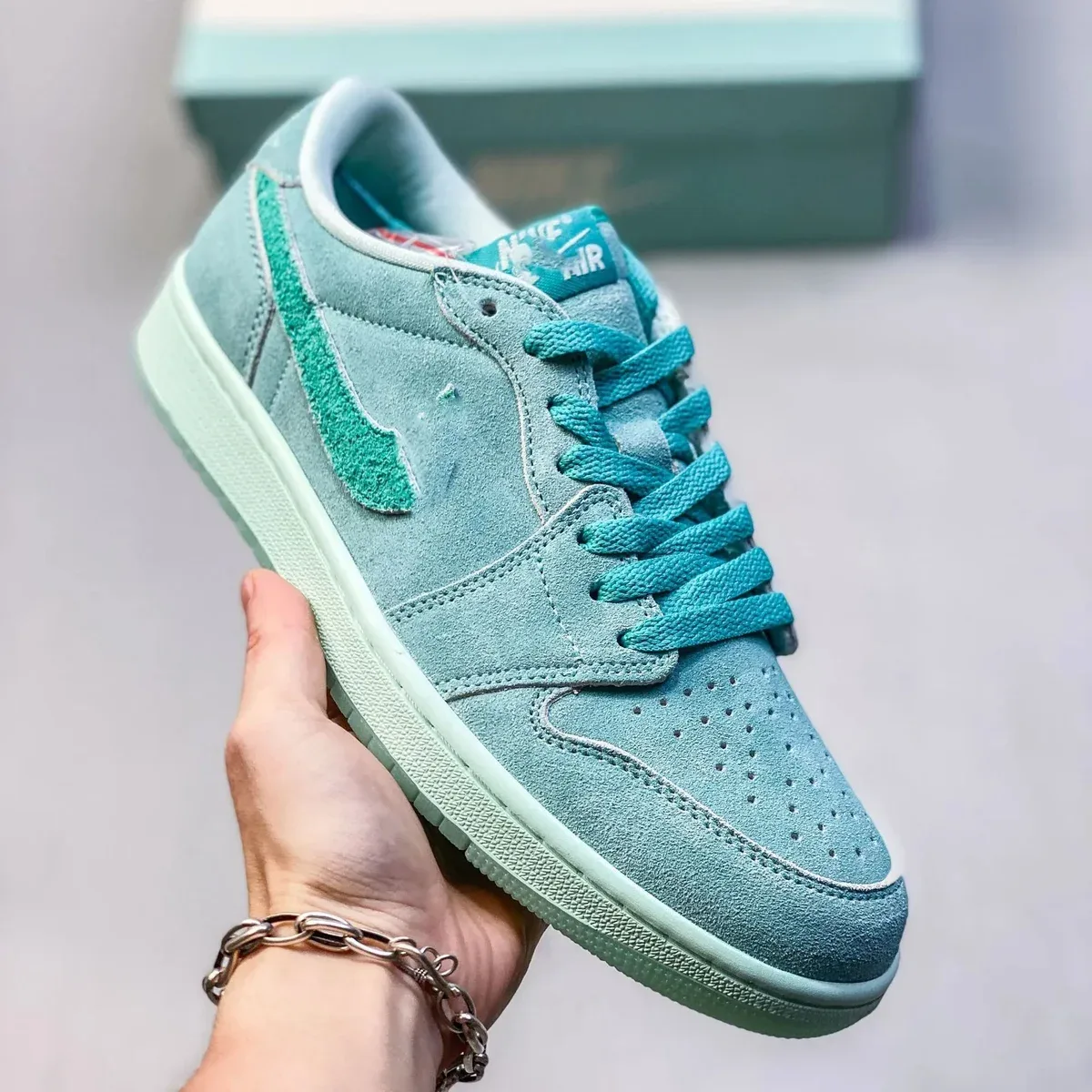 Nike Nike Dunk Low Mint Teal Suede Sneakers Blue
