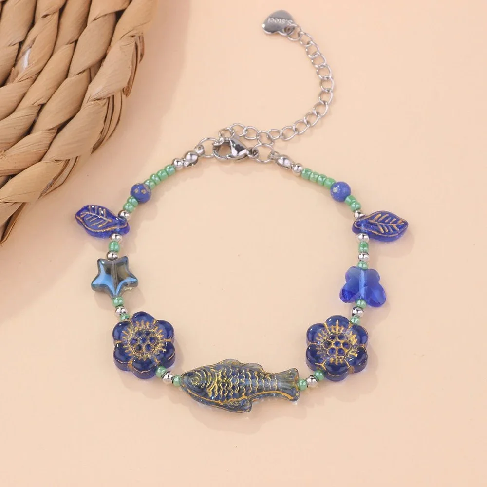 Other Spring Forest Bead Bracelet Women's Jewelry Blue - 1