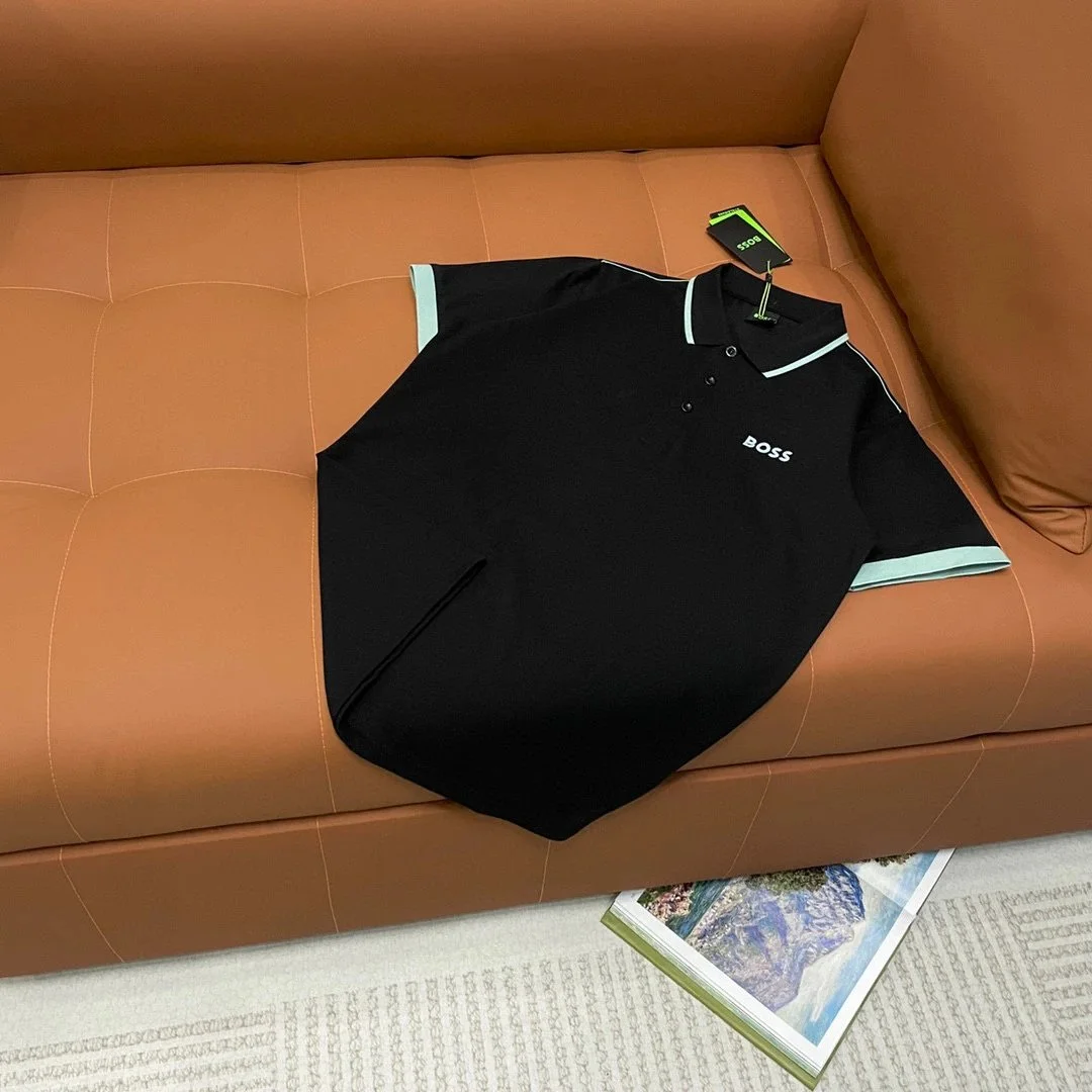 Hugo Boss Hugo Boss Black with Mint Trim Polo Shirt Black - 1