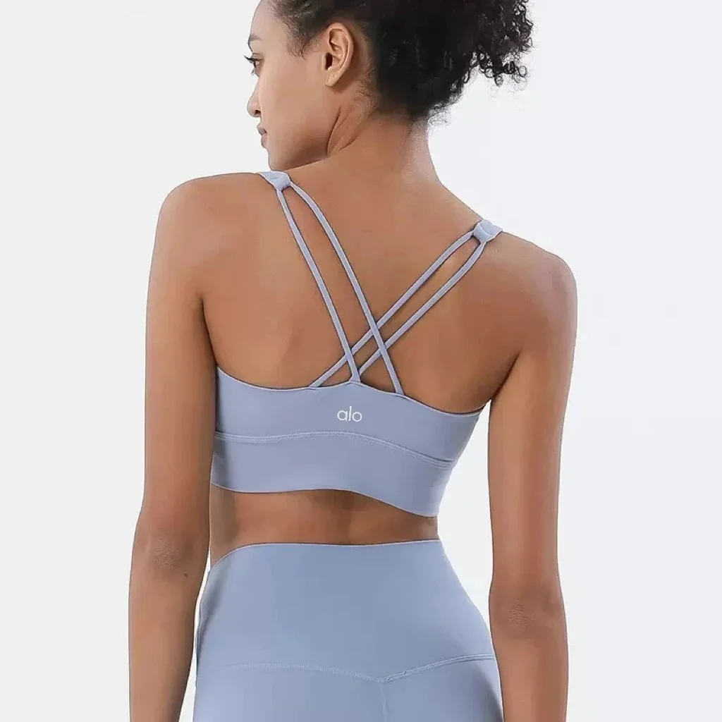 Alo Yoga Alo Yoga Sports Bra Grey Blue Underwear Grey - 1