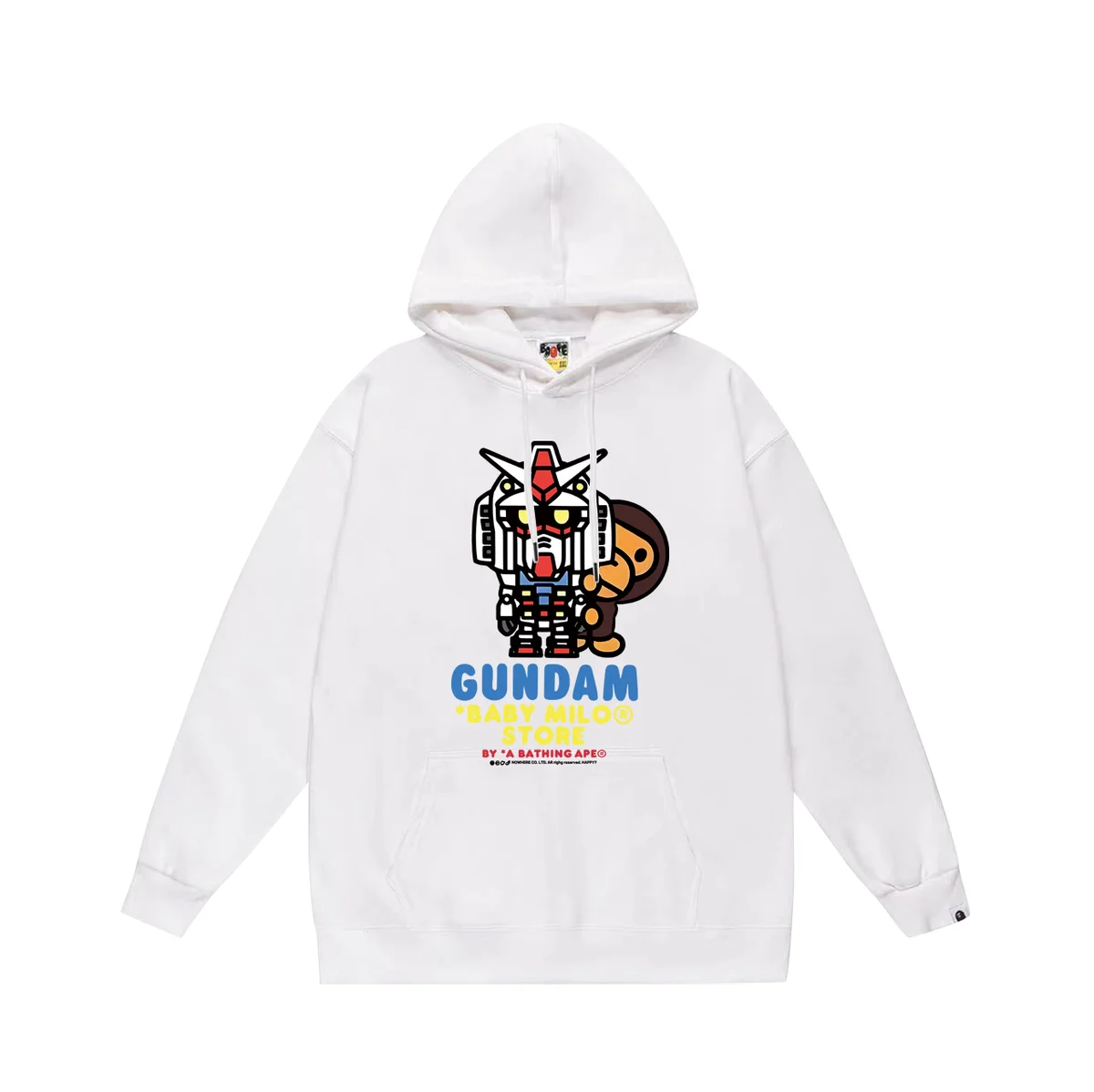 A Bathing Ape A Bathing Ape Gundam x Baby Milo Store White Hoodie White - 1