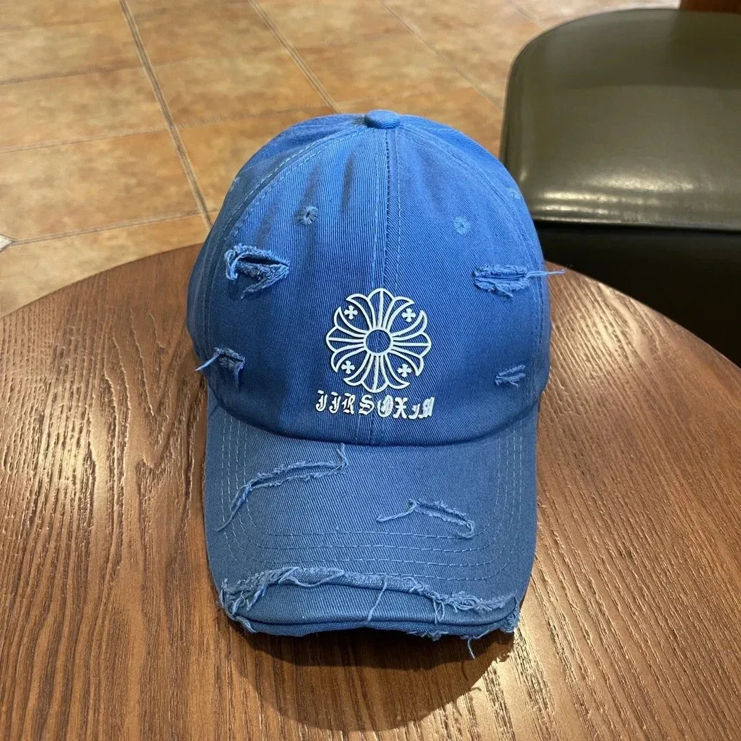 Chrome Hearts Chrome Hearts Distressed Floral Cap Blue Blue - 1