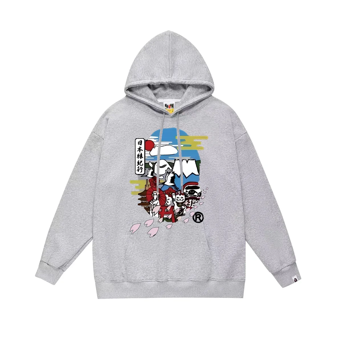 A Bathing Ape A Bathing Ape BAPE STA Japanese Landmark Hoodie Grey Grey - 1