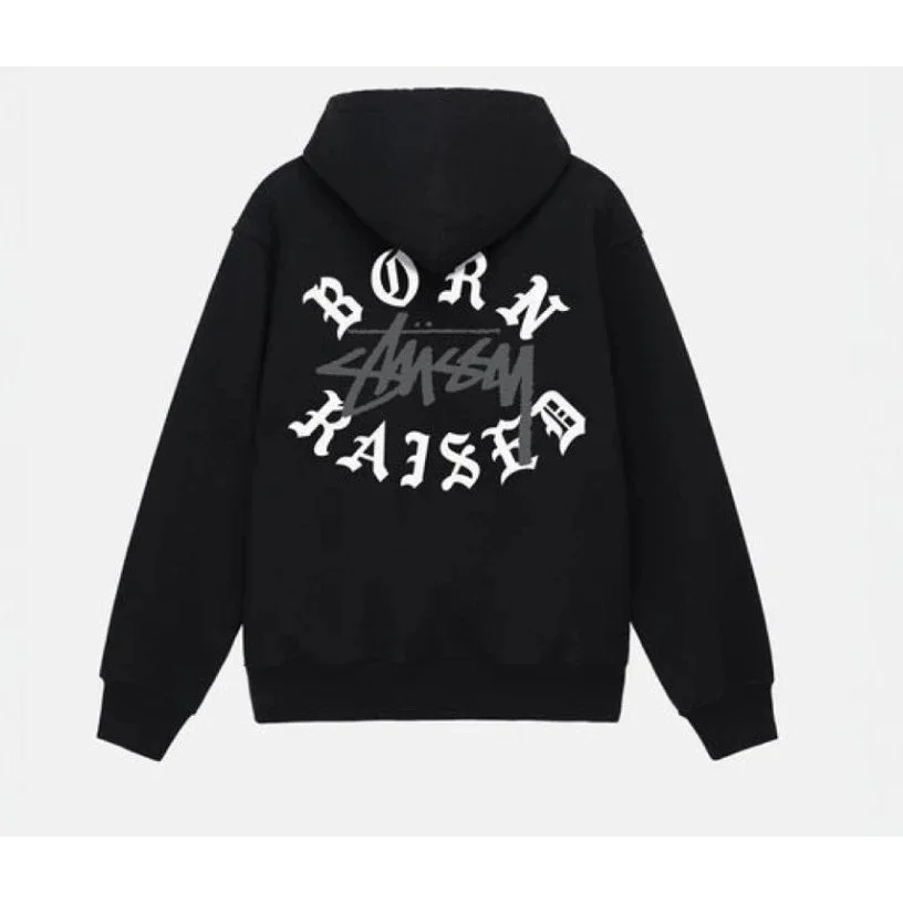 Stussy Stussy Born Raised Hoodie Black Black - 1