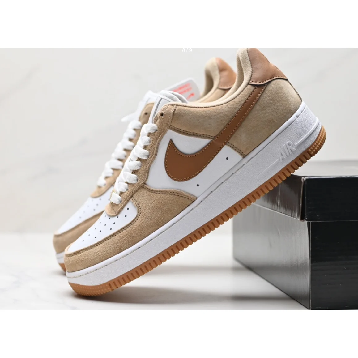 Nike Nike Air Force 1 Light Brown/White Sneakers Brown - 1