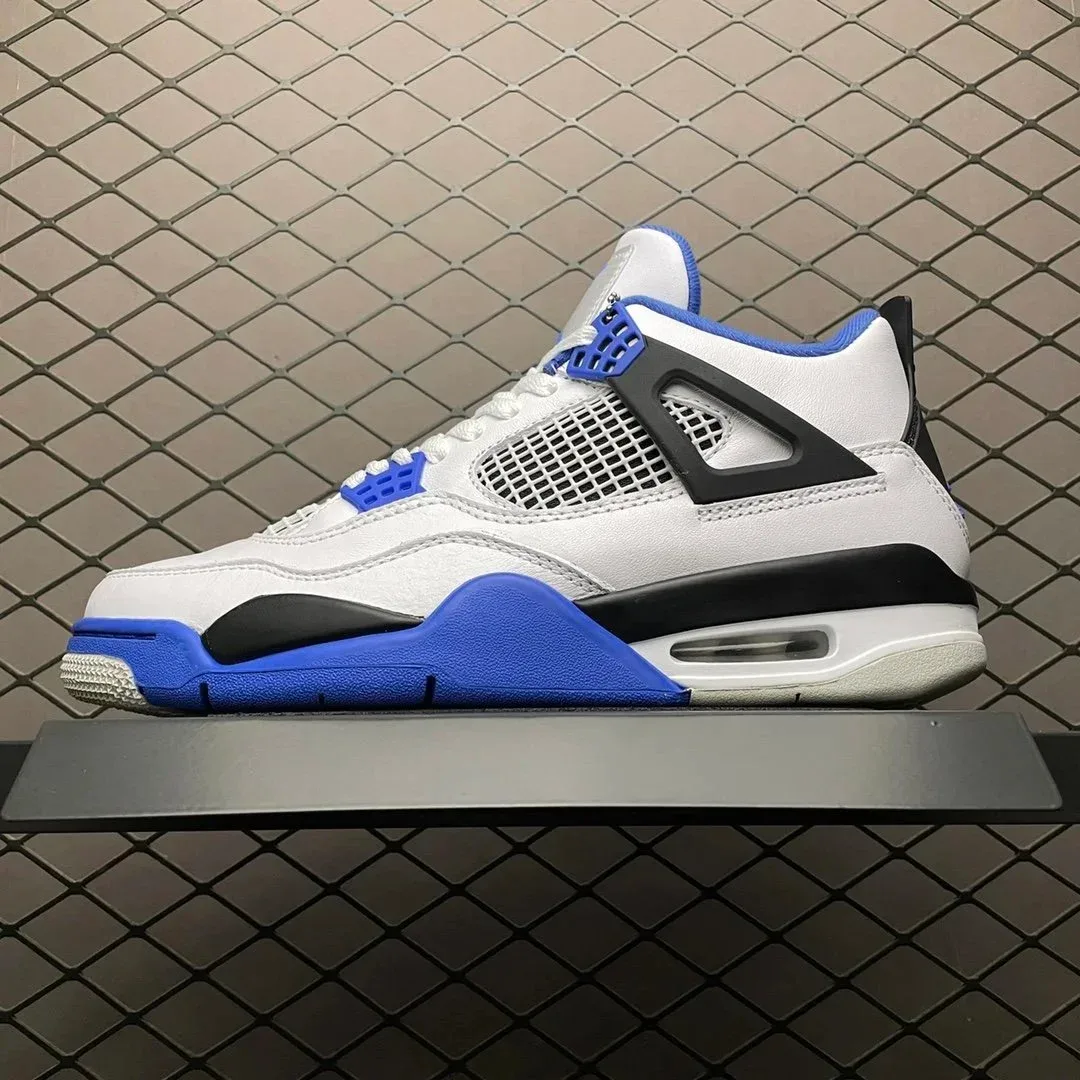 Nike Nike Air Jordan 4 White/Blue Black Sneakers White - 1