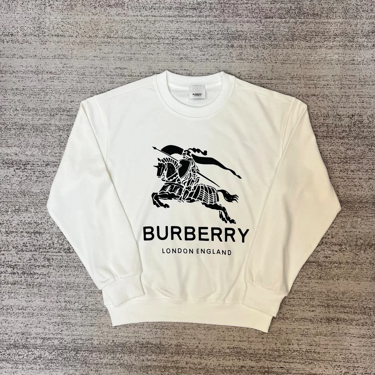 Burberry Burberry Knight Logo Crewneck Sweatshirt White White - 1