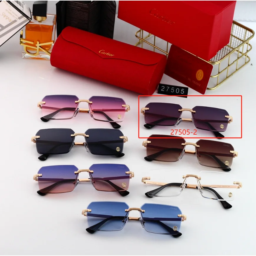 Cartier Cartier Soleil Blanc Gradient Tint Sunglasses Purple Purple - 1