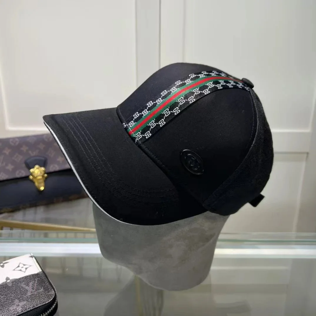 Gucci Gucci Web Stripe Baseball Cap Black/White/Red/Green Black
