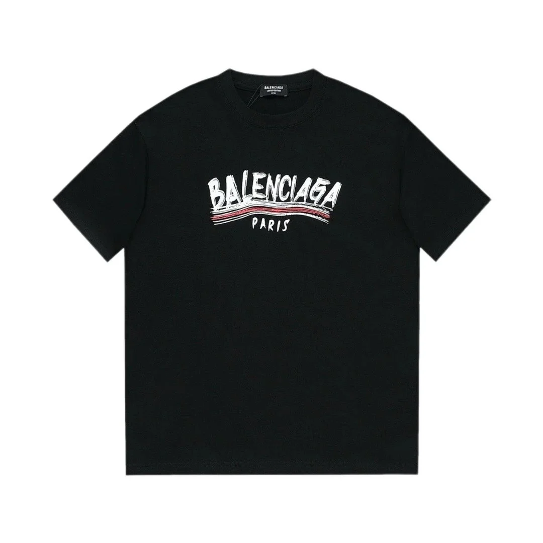 Balenciaga Balenciaga Black Paris Logo T-Shirt Black - 1