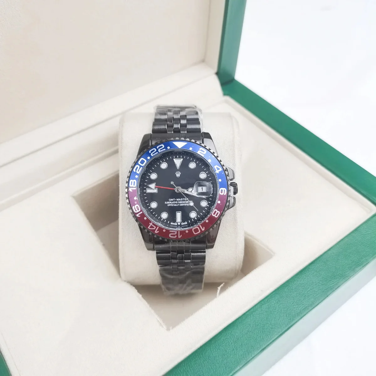 Rolex Rolex GMT-Master II Red Blue Bezel Black Dial Men's Watch Black