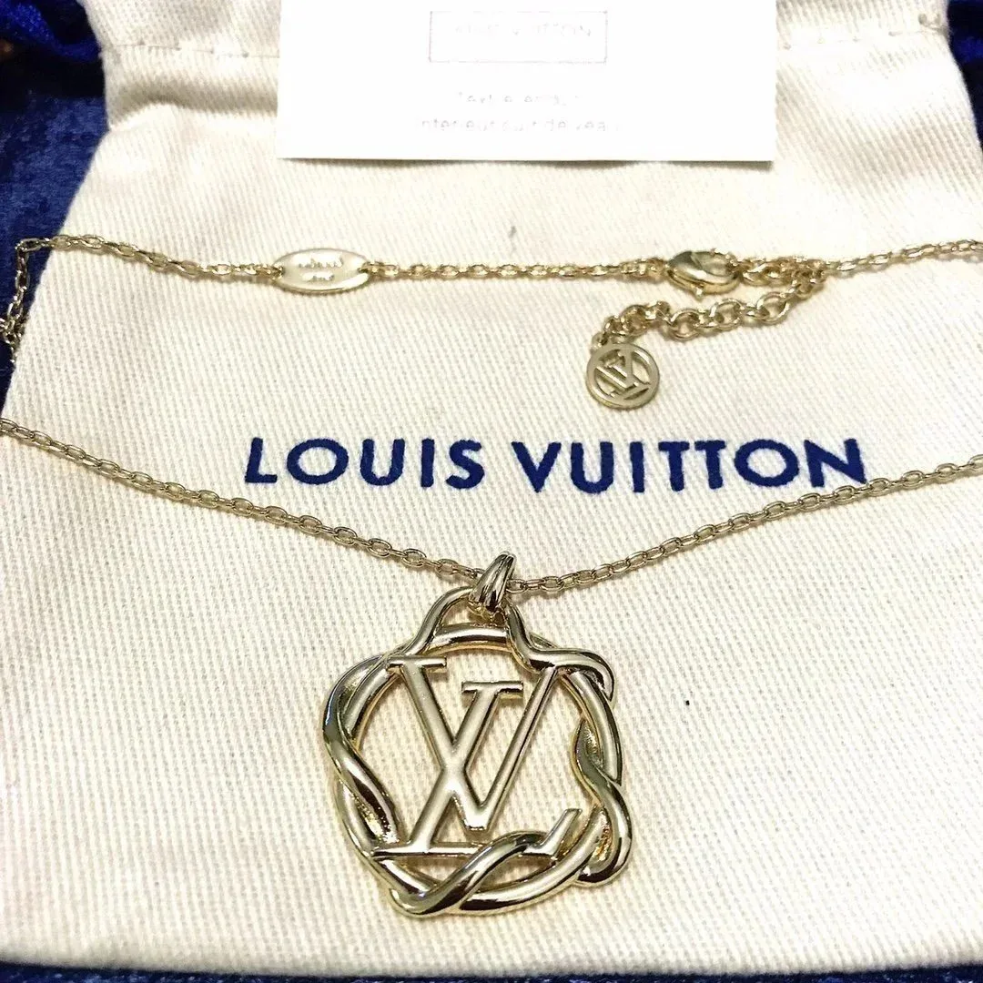 Louis Vuitton Louis Vuitton Monogram Twisted Knot Gold Tone Necklace Gold