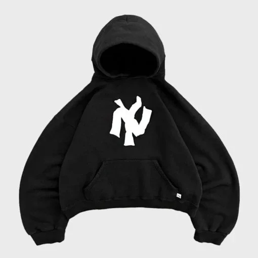Other Black Cropped Hoodie with NY Logo Black - 1