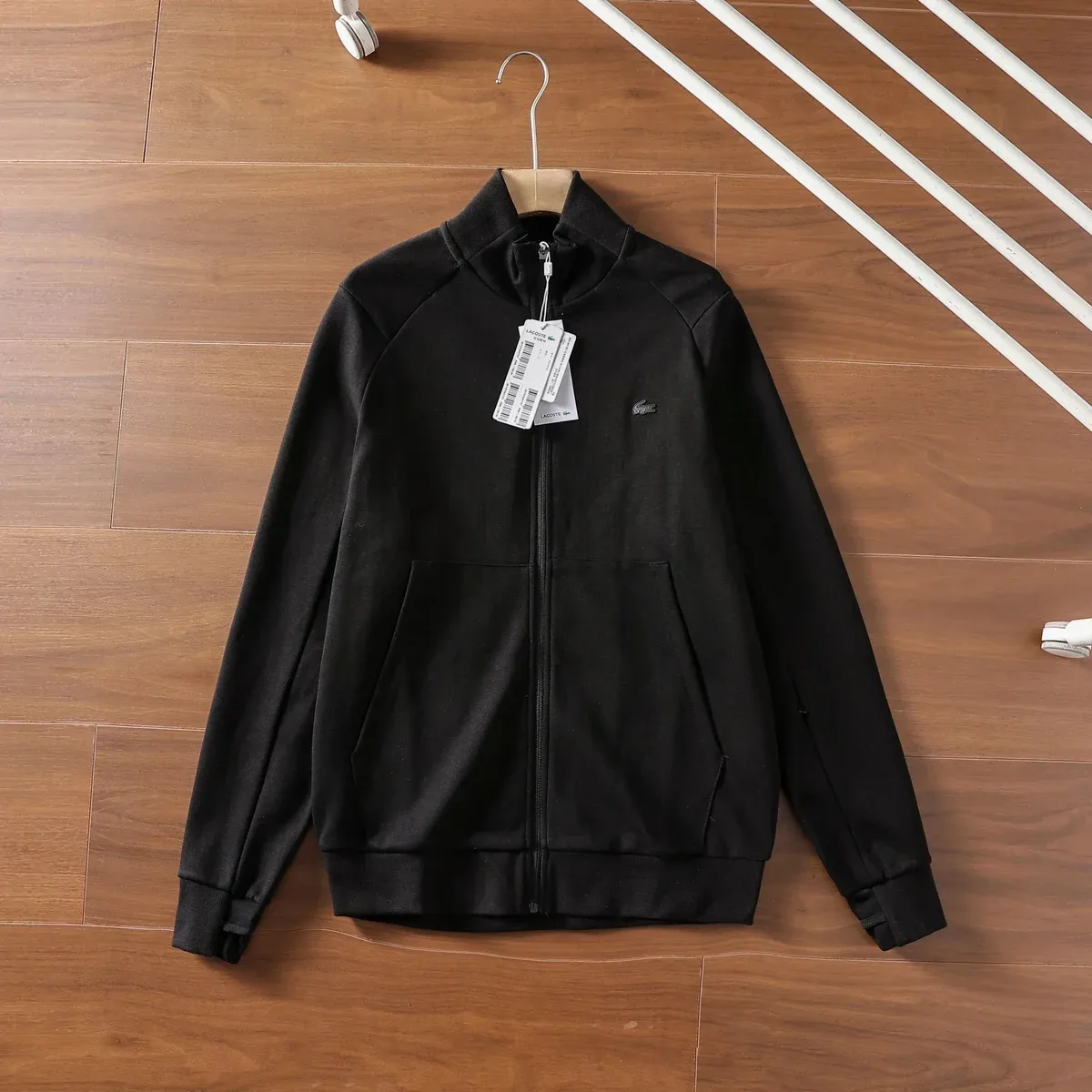 Lacoste Lacoste Black Crocodile Zip-Up Jacket Black