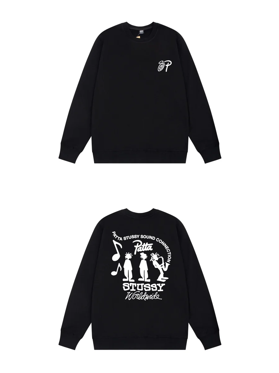 Stussy Stussy Stüssy Sound Connection Black Crewneck Sweatshirt Black - 1