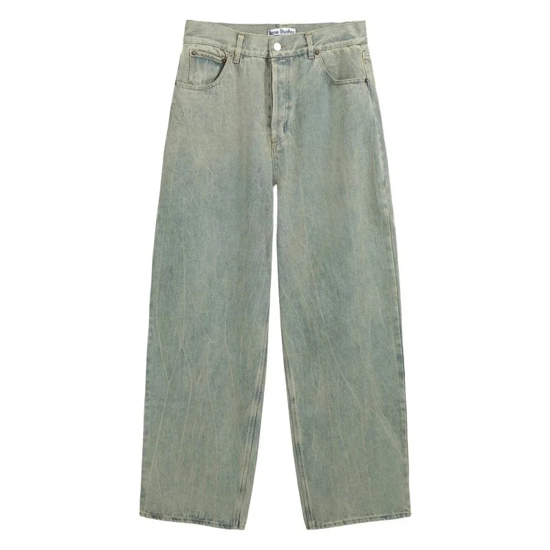 Acne Studios Aime Studios Mud Yellow Relaxed Fit Jeans Brown