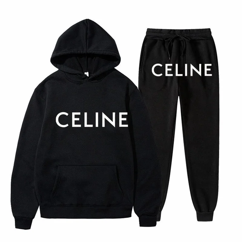 Celine Celine Black Logo Tracksuit Set Black - 1
