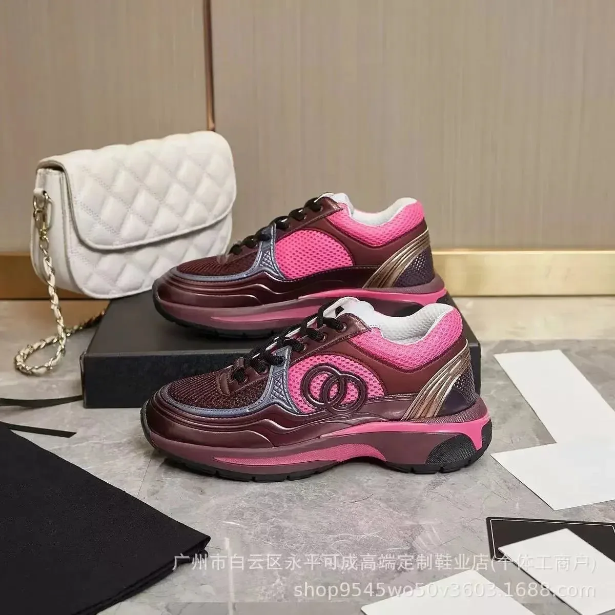 Chanel Chanel Runners Pink/Burgundy Sneakers Multicolor