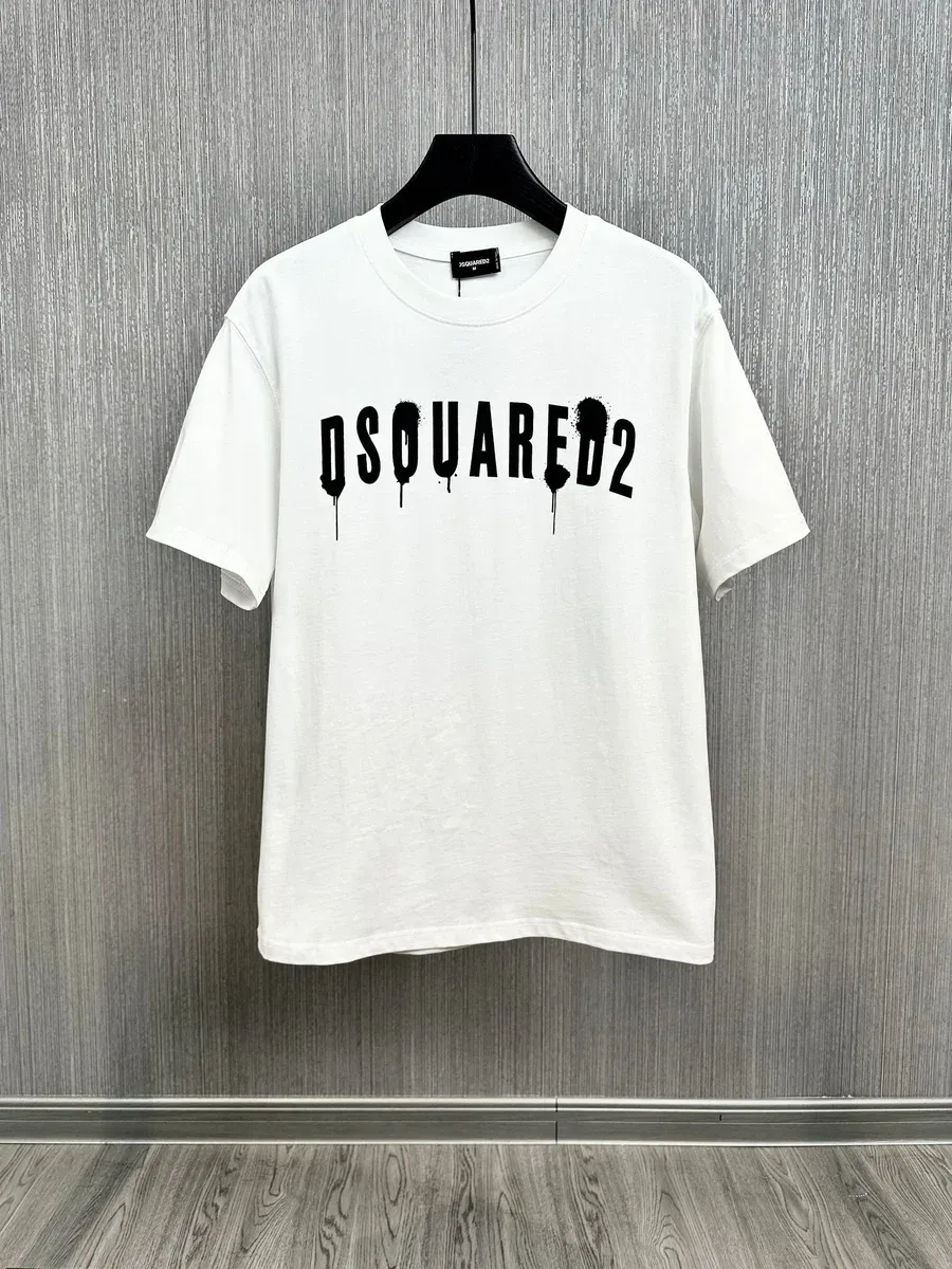 DSQUARED2 DSQUARED2 White/Black Dripping Logo T-Shirt White