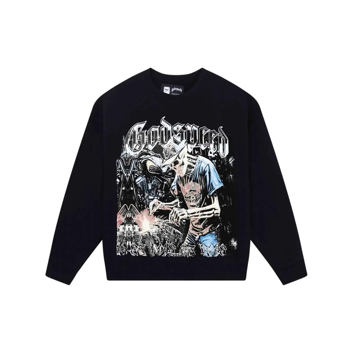 Godspeed Godspeed Triple Black Graphic Crewneck Sweatshirt Black - 1