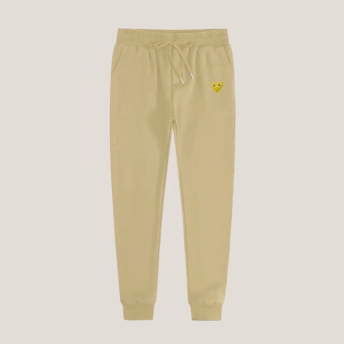 Comme des Garçons Comme des Garçons Heart Logo Jogger Pants Beige Beige - 1