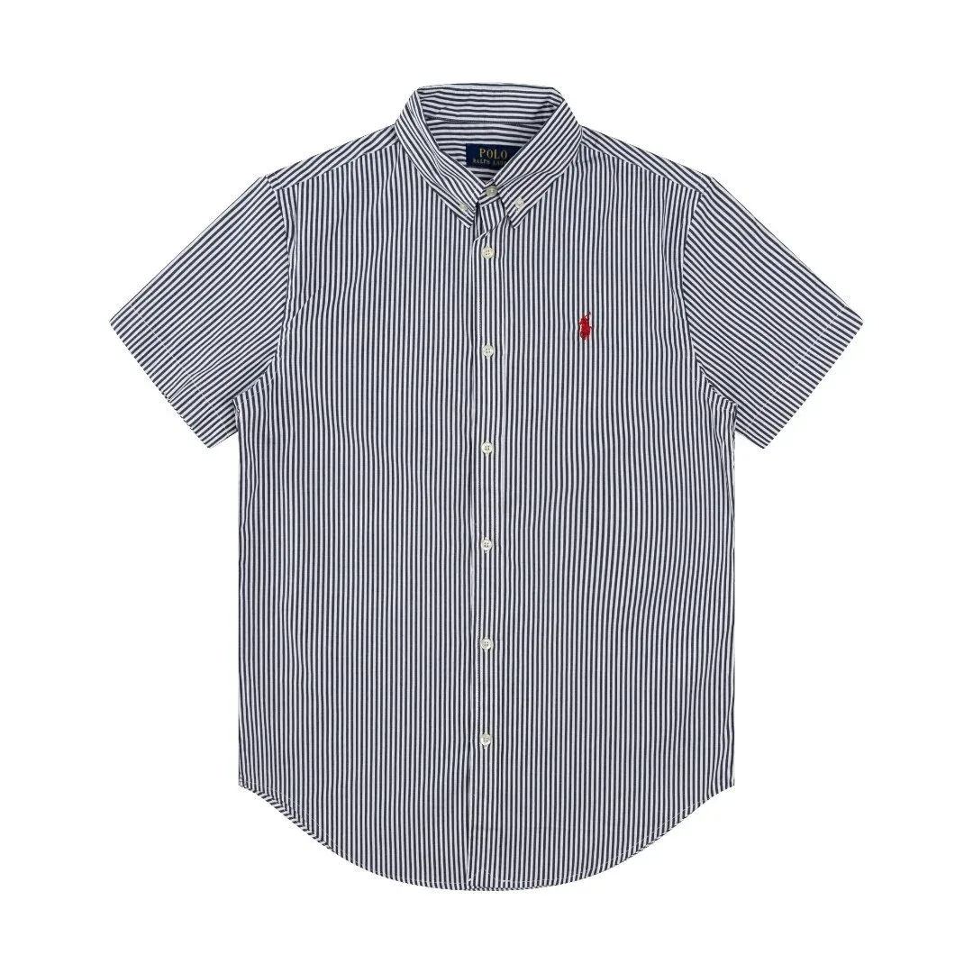 Polo Ralph Lauren Polo Ralph Lauren Classic Logo Grey Striped Short Sleeve Shirt Grey - 1