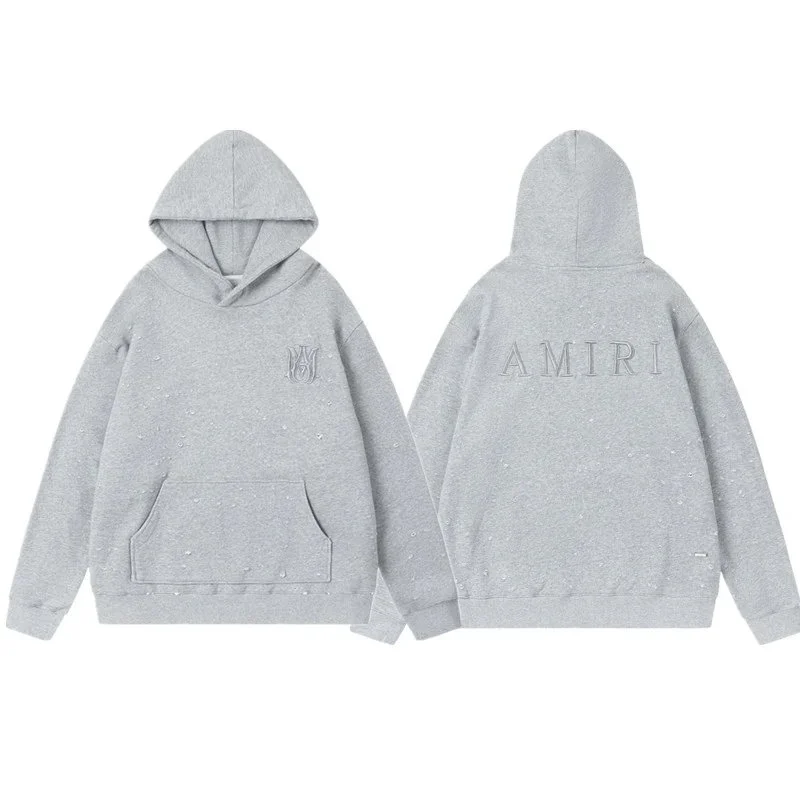 Amiri Amiri AMIRI Heather Grey Hoodie Grey - 1