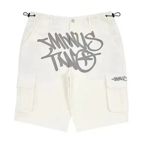 Other Unisex Cargo Shorts with Graphic Print XJ-12 White - 1