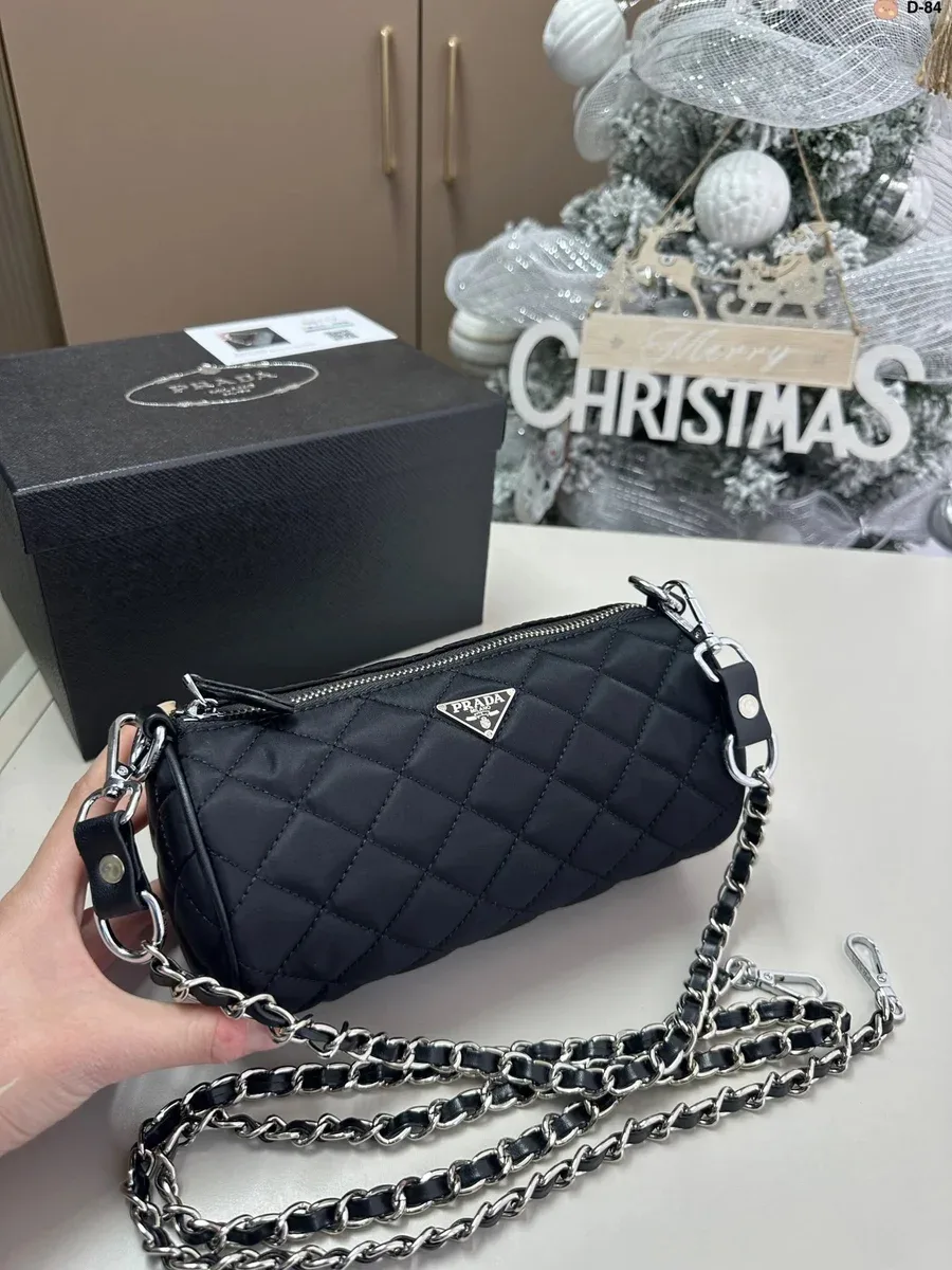 Prada Prada Re-Nylon Black Quilted Shoulder Bag Black - 1