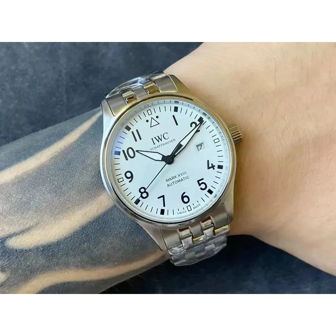IWC Schaffhausen IWC Mark XVIII Automatic White Dial Stainless Steel Watch Silver - 1