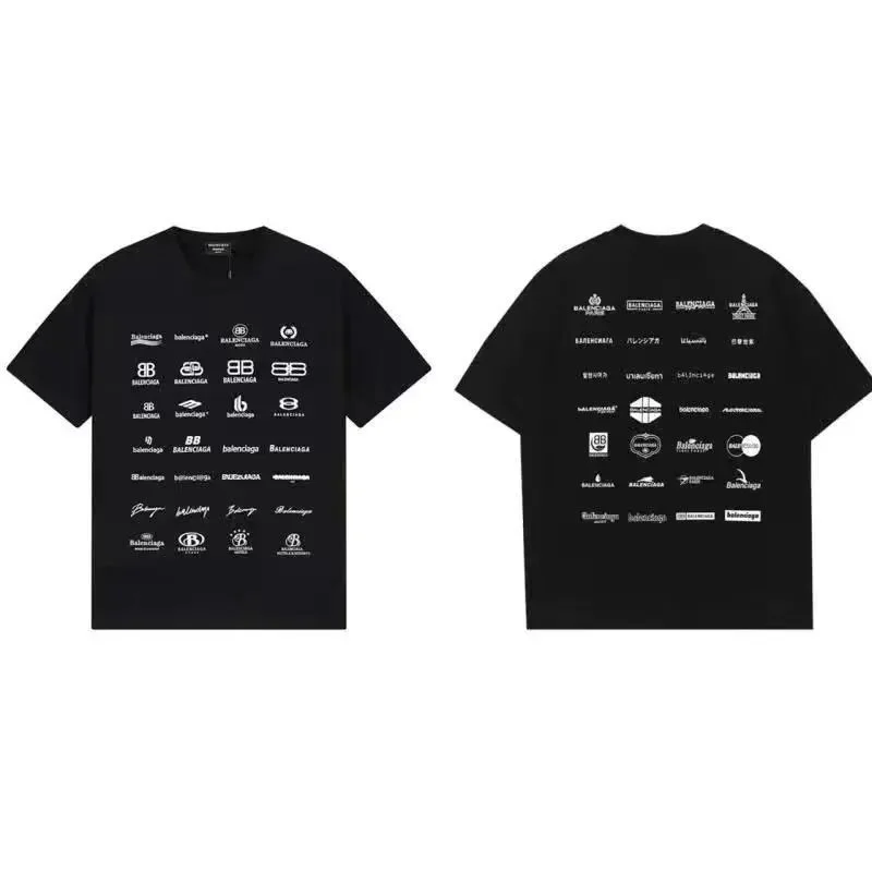 Balenciaga Balenciaga Logo Print T-Shirt Black Black - 1