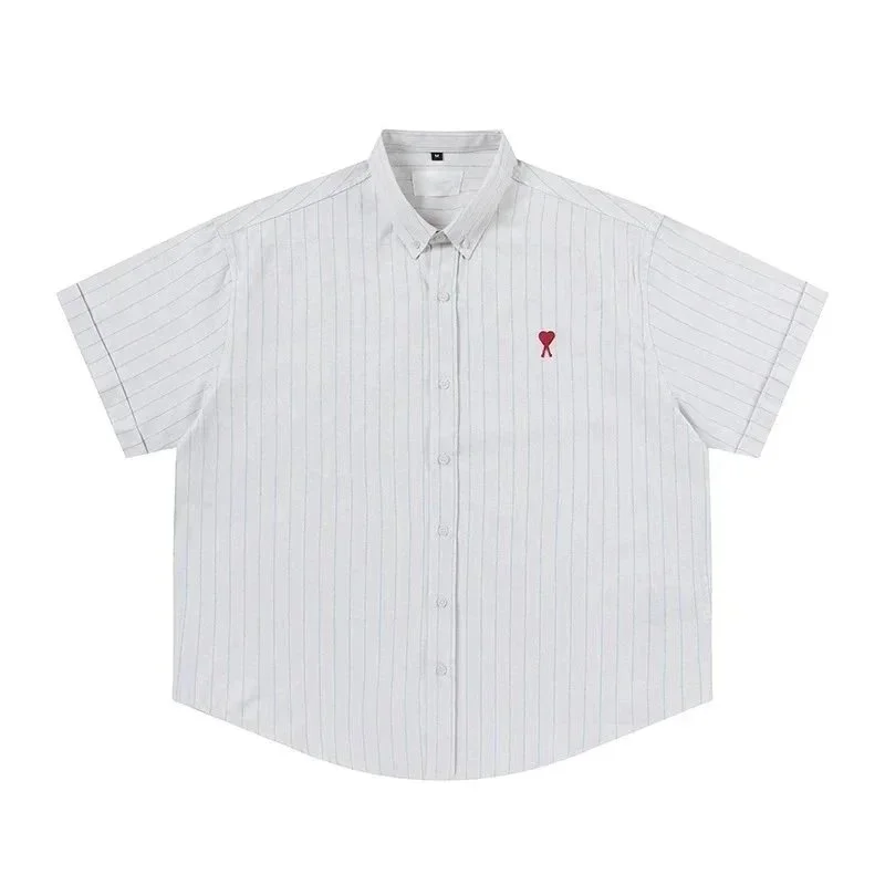 Ami Paris Ami Paris Apricot Striped Shirt Beige