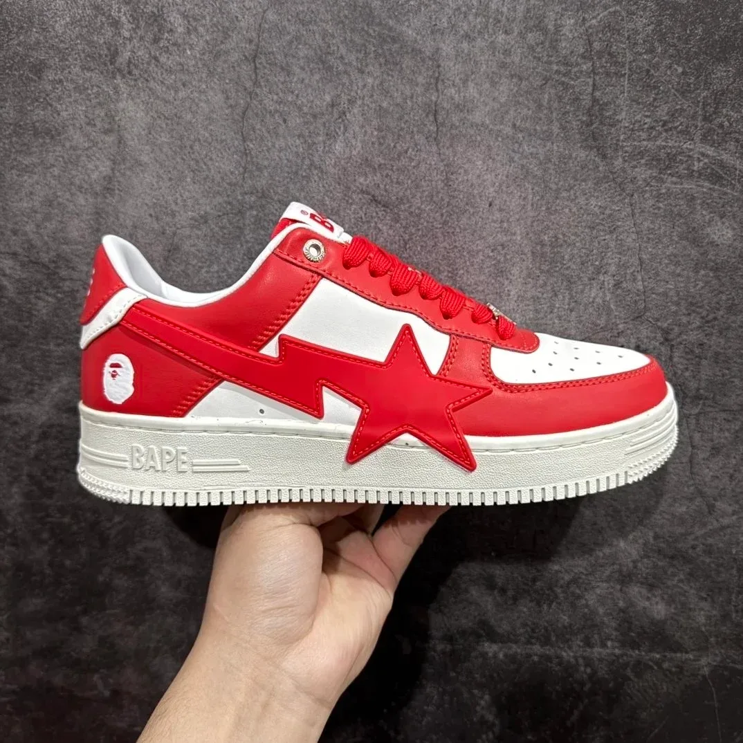 A Bathing Ape A Bathing Ape BAPE STA Red & White Sneakers Red - 1