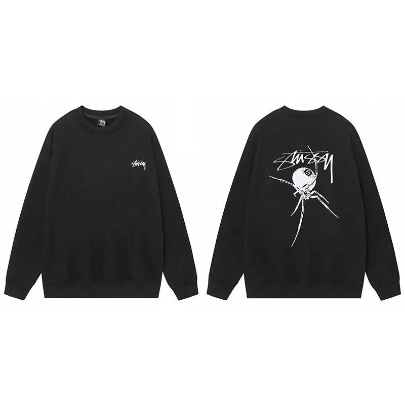 Stussy Stussy Spider Black Crewneck Sweatshirt Black - 1