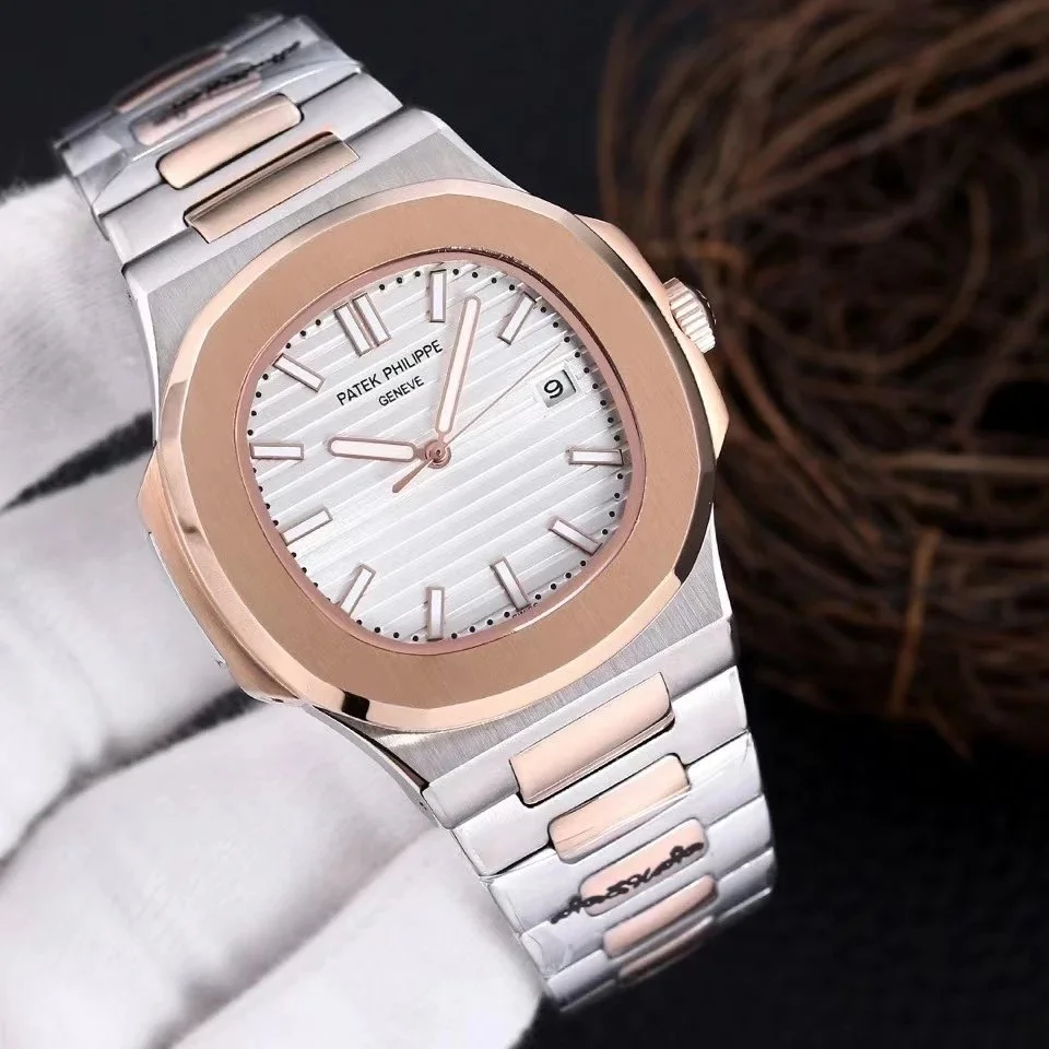 Patek Philippe Patek Philippe Nautilus Silver & Rose Gold Watch Silver - 1