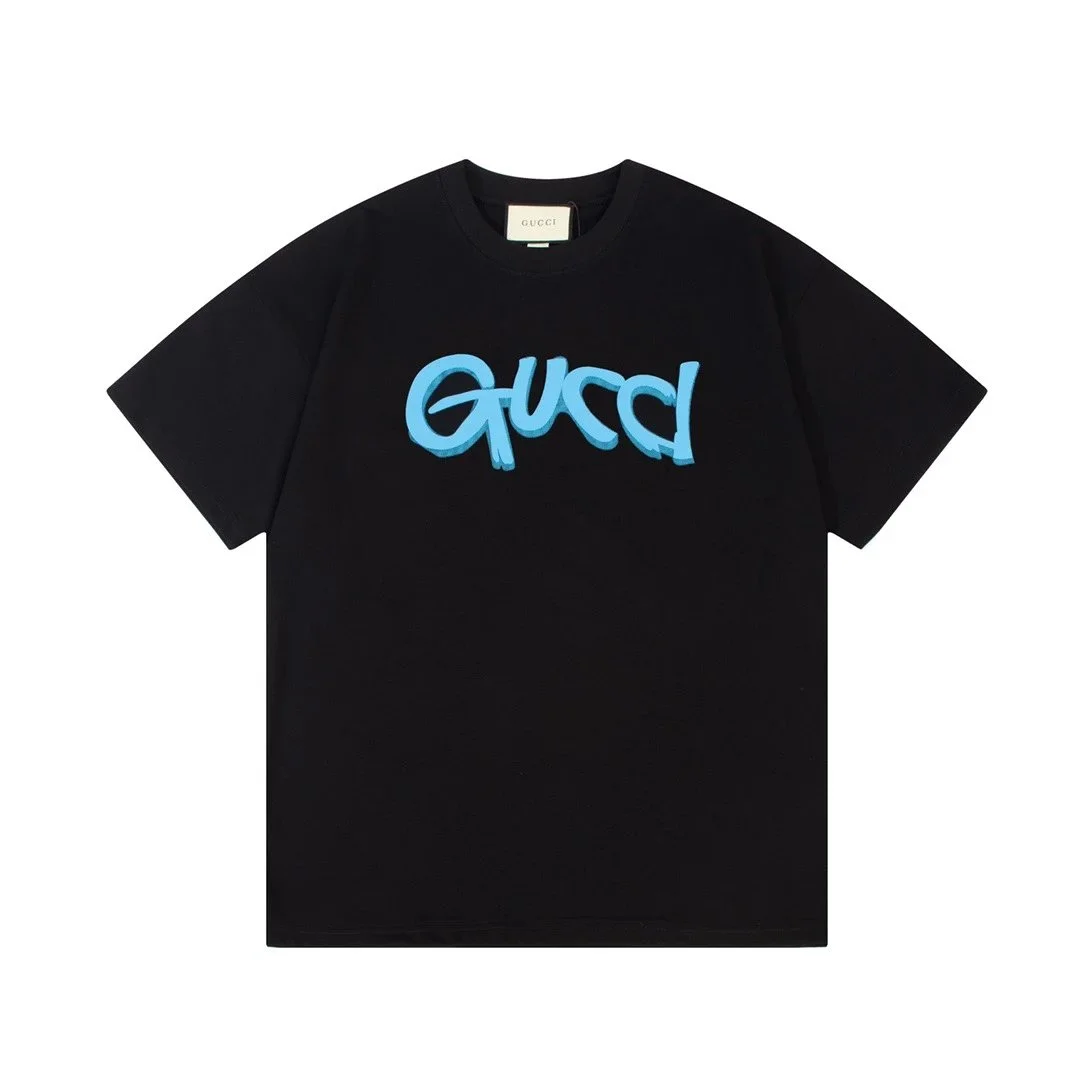 Gucci Gucci Black Blue Logo T-Shirt Black - 1