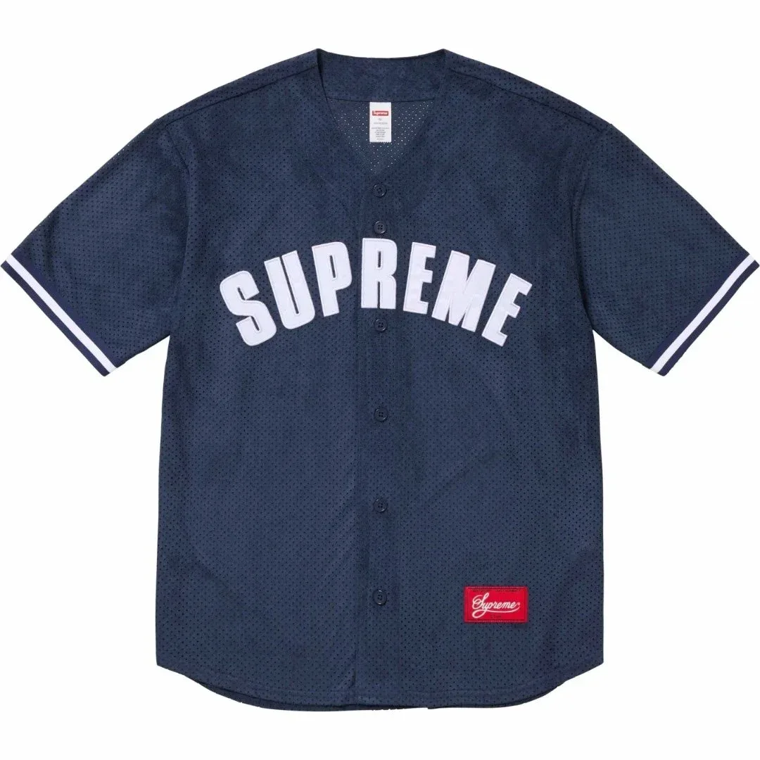 Supreme Supreme Navy Blue Mesh Baseball Jersey Navy