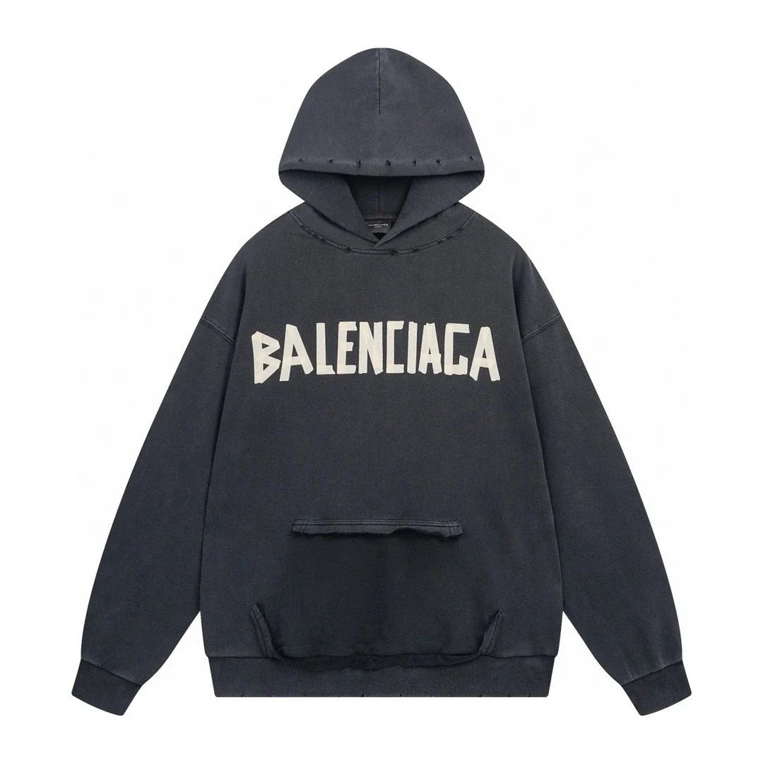 Balenciaga Balenciaga Charcoal Grey Oversized Hoodie Grey