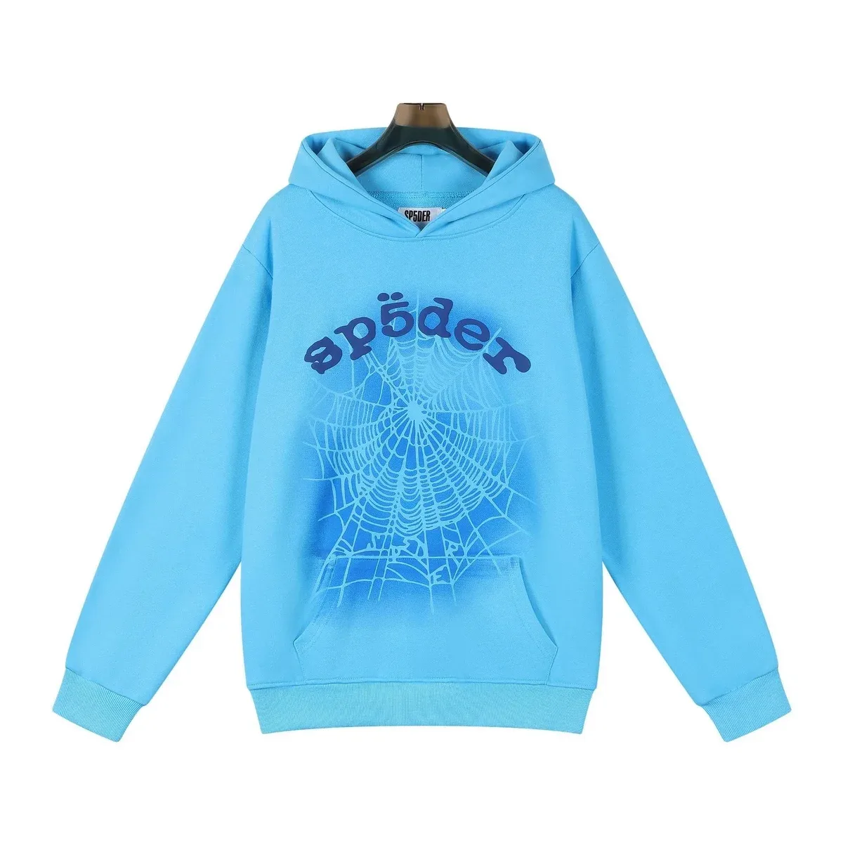 SP5DER SP5DER Sky Blue Spider Web Hoodie Blue