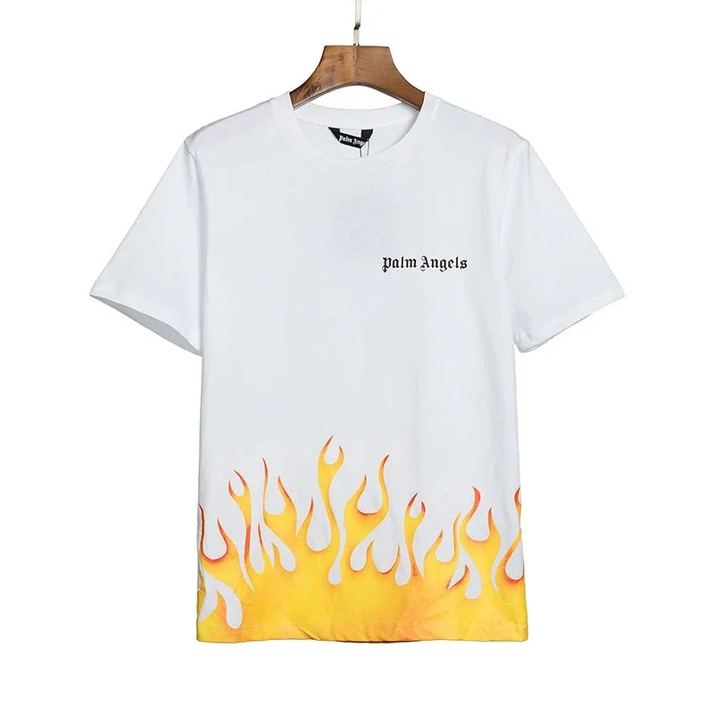 Palm Angels Palm Angels White Flame Print T-Shirt White - 1