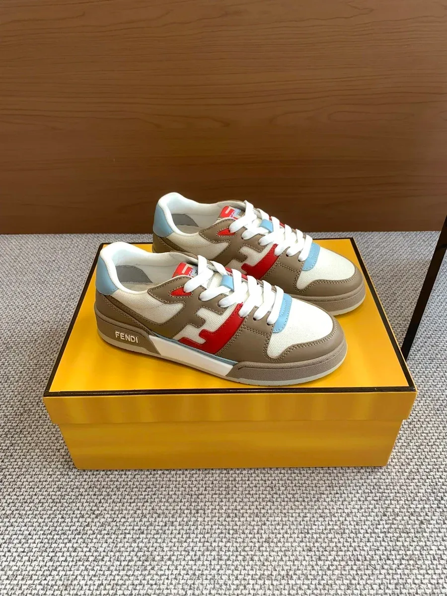 Fendi Fendi Iconic Tennis Club Sneakers Beige/Red/White Beige - 1